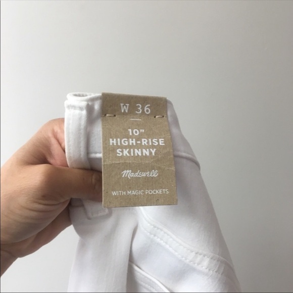 NWT Madewell 10" High-Rise Skinny Jeans White Size 36 (18) - Picture 6 of 7